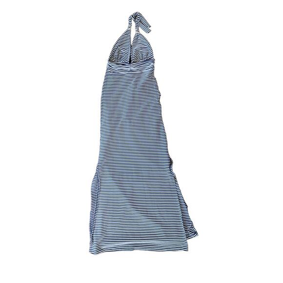 HEIDI KLEIN Striped Halter Maxi Dress Small Resort Blue & White Backless V-neck - Picture 13 of 13